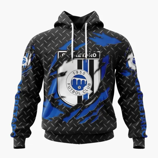 Personalize LIGA MX Queretaro F.C Special Black Metal Hoodie Men's Fan Gear Gift