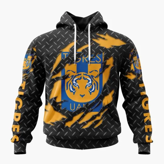 Discover Personalized LIGA MX Tigres UANL Special Black Metal Hoodie Men's Fan Gear Gift