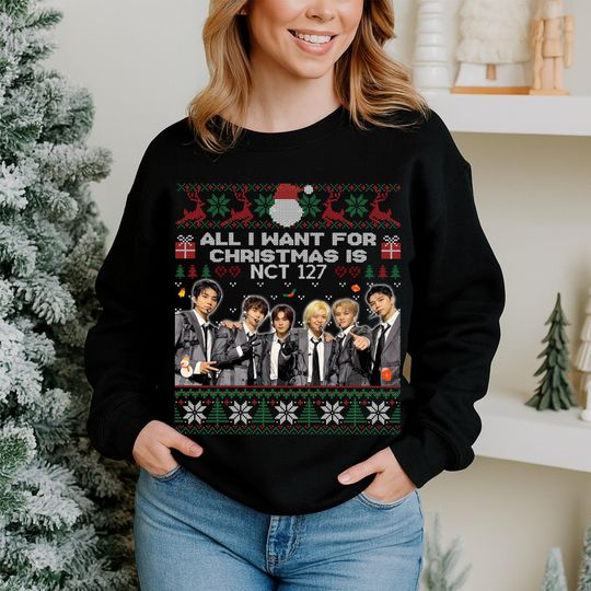 Discover NCT 127 Christmas Sweatshirt, All I Want For Christmas is NCT 127 Shirt, NCT 127 Walk Shirt, The Momentum Tour, Christmas Gift for Fan Tee