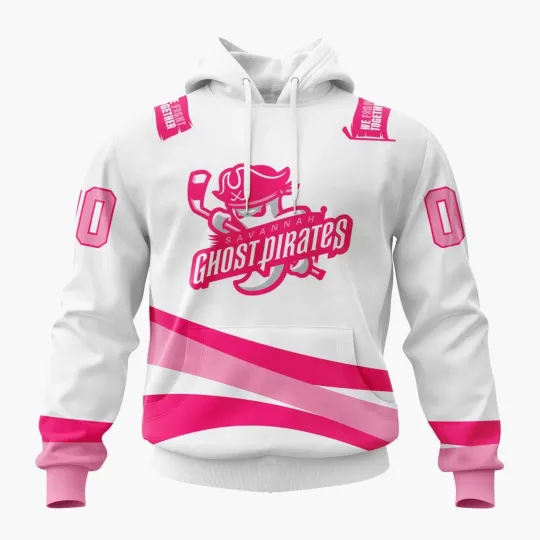 Discover Personalize Savannah Ghost Pirates 2025/26 Pink In The Rink Hoodie Fan Gear Gift