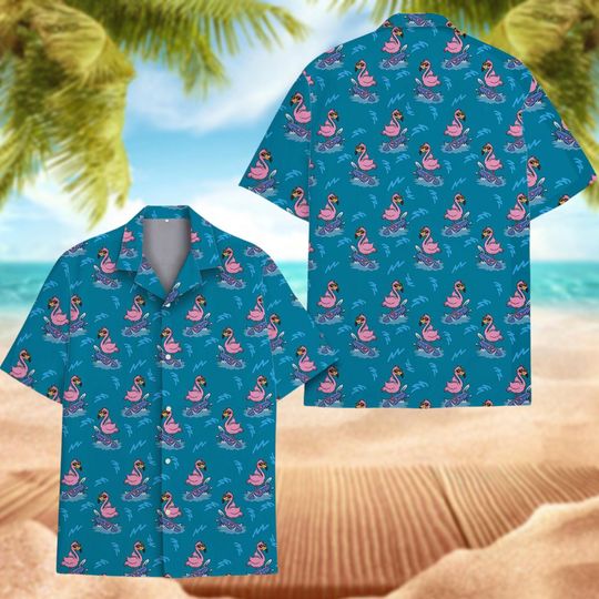 Discover Flamingo Hawaiian Shirt Summer Aloha Button Down