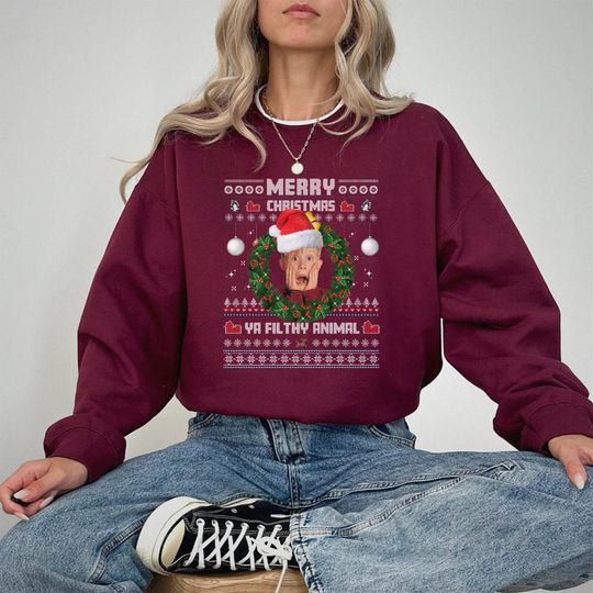 Home Alone Ugly Sweater | Movies Inspired Funny Christmas Holiday Shirt