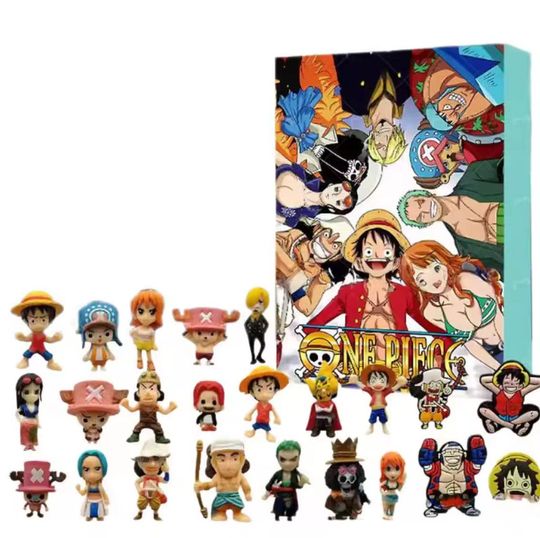 One Piece 3D Advent Calendar Fun 24 Days Blind Box, Christmas Countdown 3D Advent Calendar Gift Box With 24pcs