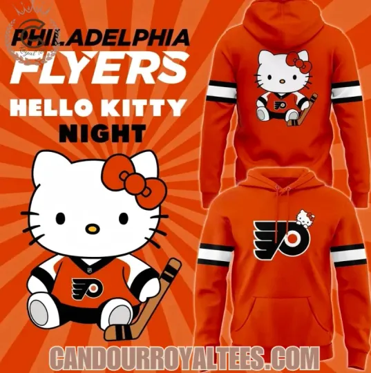 Discover Philadelphia Flyer Hello Kitty Night 3D Printed Hoodie