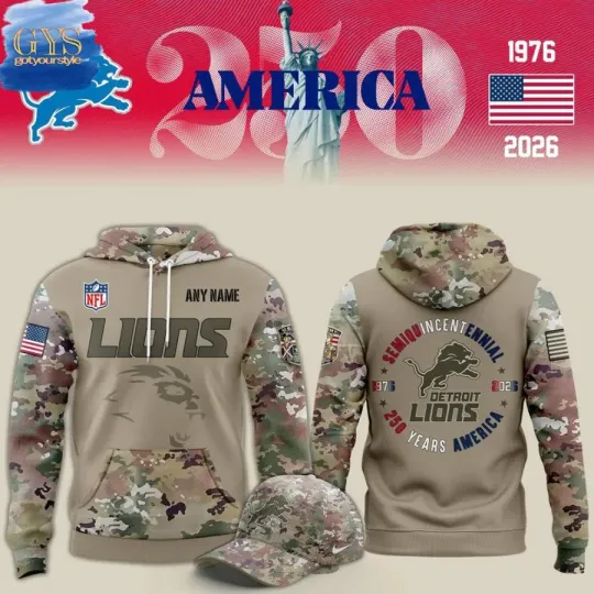 Discover Custom Name Detroit Lion 250 Years America Limited Edition 3D Hoodie