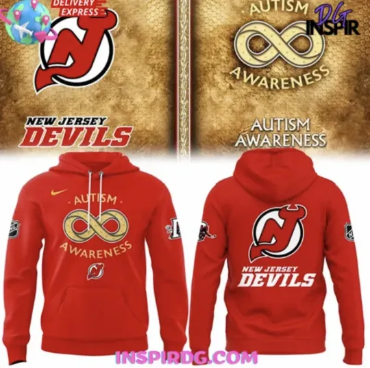 Discover New Jersey Devil Autism Awareness 2025 3D Printed Hoodie