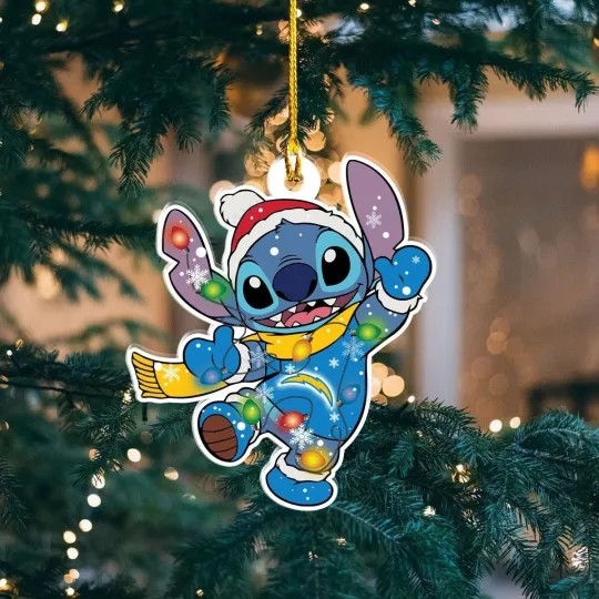 Discover Los Angeles Football Team Chargers Stitch Christmas Ornament Gift