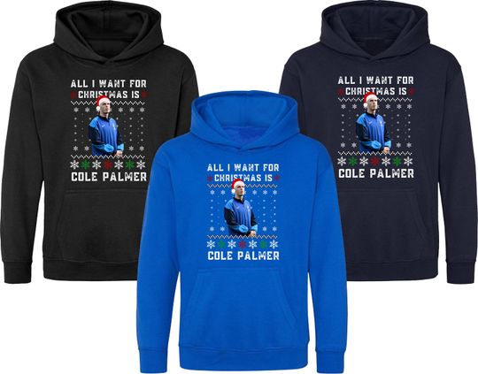 Discover All I Want For Christmas Is Cole Palmer Hoodie, Cole Palmer Christmas Pullover, Christmas Football Top, Unisex Adults Kids Hood Top