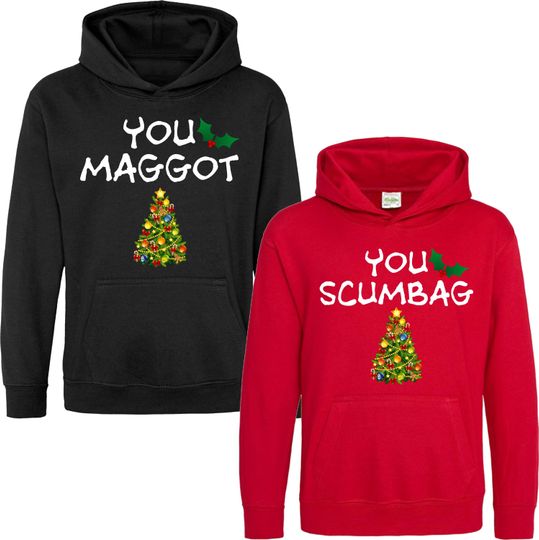 Discover You Scumbag You Maggot Matching Couple Hoodie, Funny Christmas Pullover, His and Hers, Husband and wife, Couple Christmas Unisex Hood Top