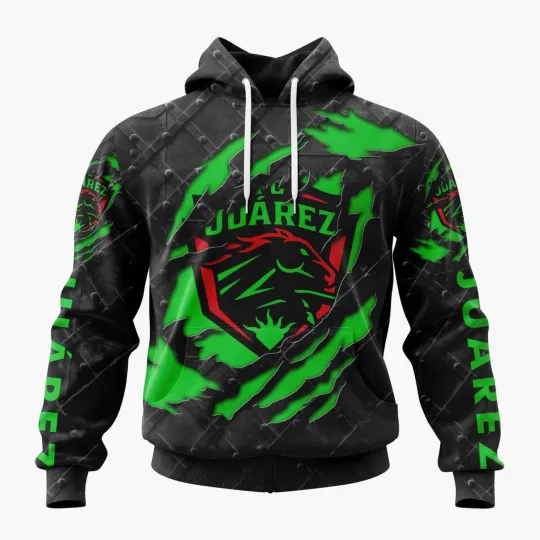 Personalized LIGA MX FC Juarez Black Metal Hoodie Pullover Unisex Fan Gear Gift