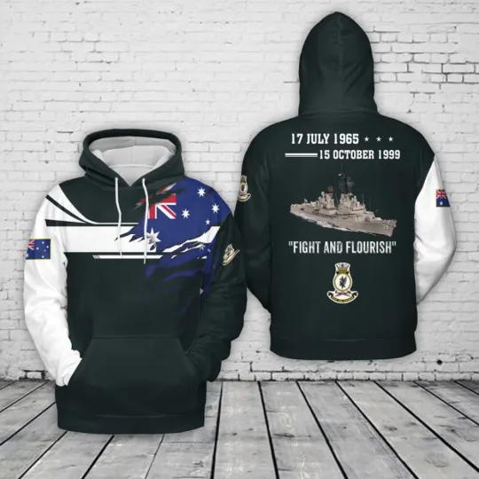 Discover Custom Name Royal Australian Navy HMAS Perth 2 (D 38) Hoodie Military Gift Dad
