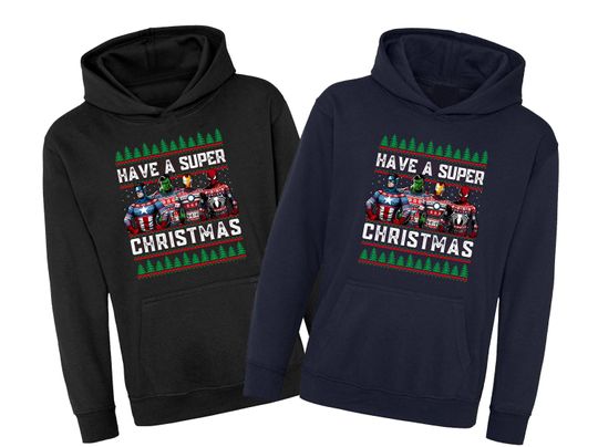 Discover Superhero Marvel Christmas Hoodie, Have A Super Christmas Pullover, Superhero Christmas Hood, Unisex Adults Kids Top