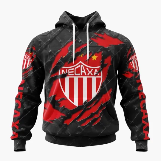 Discover Custom LIGA MX Club Necaxa Special Black Metal Hoodie Pullover Fan Gear Gift