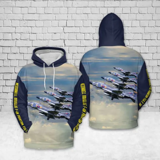 Discover Royal Air Force No. 92 Squadron McDonnell Douglas F-4M Phantom Hoodie Pullover