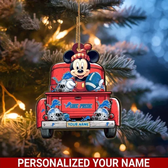 Discover Personalized Detroit Football Team Lions Christmas Ornament Gift Decor