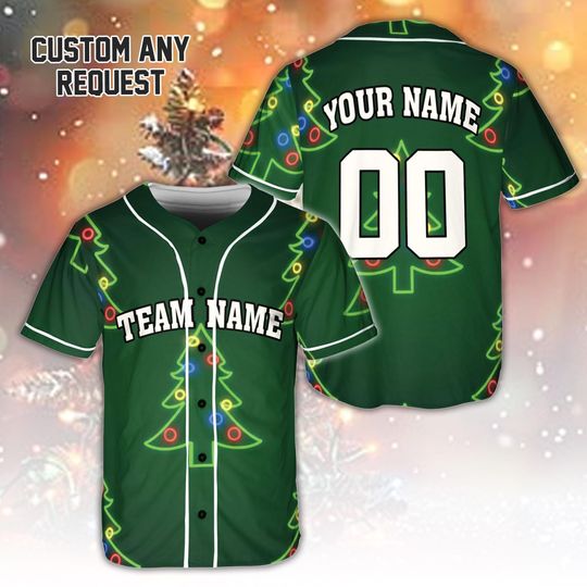 Discover Customized Christmas Baseball Jersey with Name and Number for Men, Women, and Youth