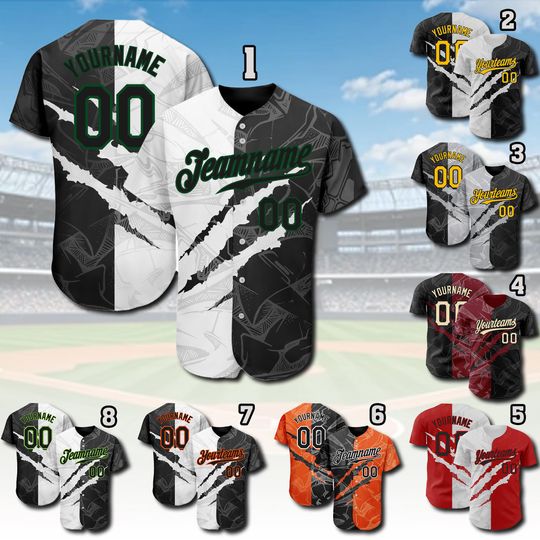 Discover Customizable Black & White Baseball Jersey for Teams