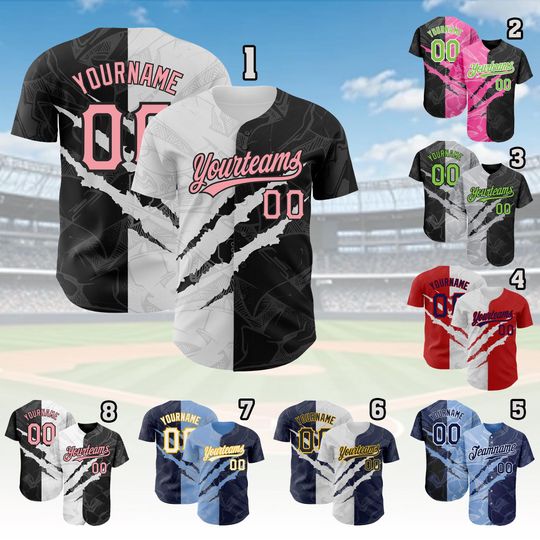 Discover Custom Graffiti Baseball Jersey - Personalized Split Color Team Uniform