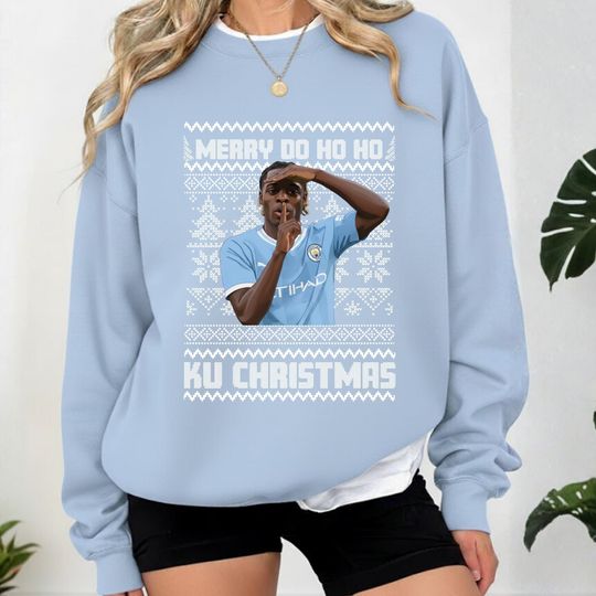 Discover Merry Do Ho Ho Ko Christmas Christmas Sweatshirt | Man City Fuly Ugly Xmas Sweater, Funny Football Jumper | Trending, City Fans Christmas Gifts