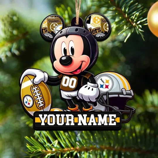Discover Personalized Pittsburgh Football Team Steeler Christmas Ornament Gift Decor