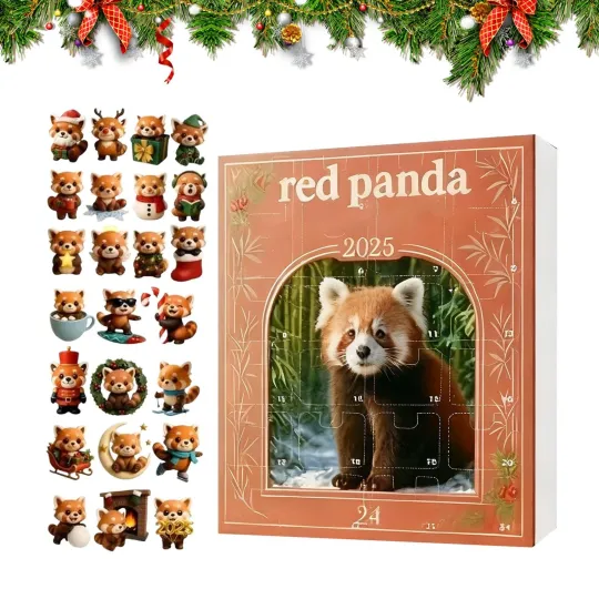 Discover 2025 Christmas 24 Days Countdown Raccoon Advent Calendar 2D Acrylic Decor