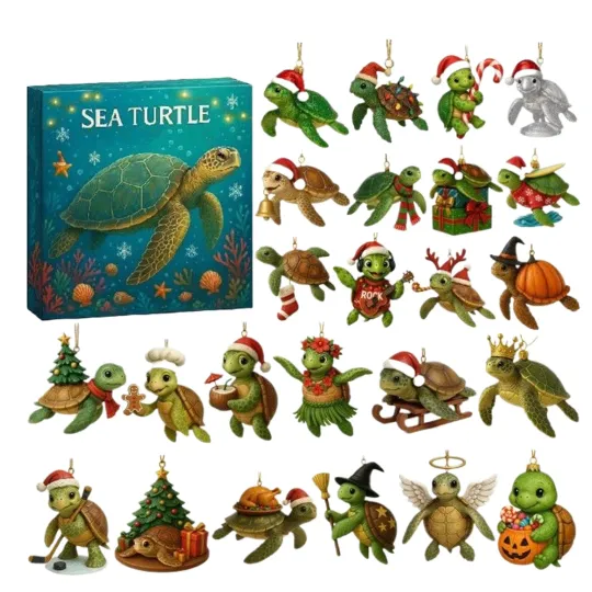 Discover 2025 Sea Turtle 2D Acrylic Advent Calendar Gift 24 Days Christmas Countdown