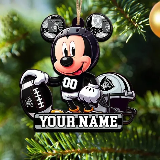 Personalized Las Vegas Football Team Raiders Christmas Ornament Gift Decor