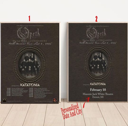 Discover OPETH 2026 North American Tour Poster