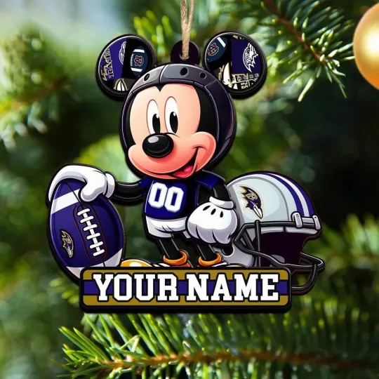 Discover Personalized Baltimore Football Team Ravens Christmas Ornament Gift Decor