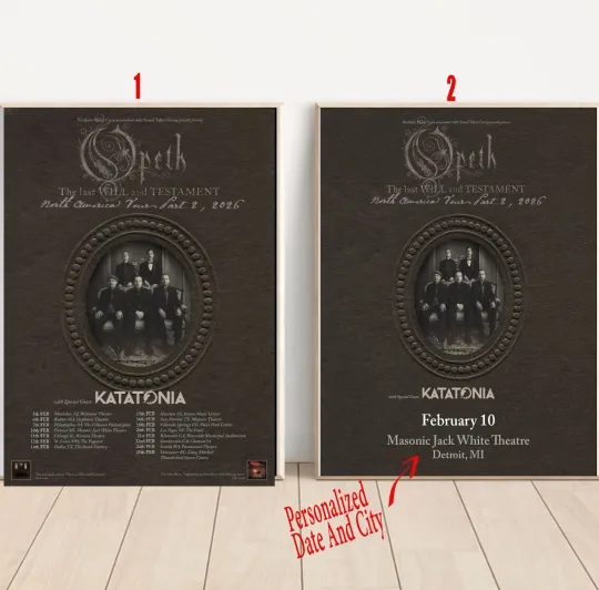 Discover Opeth 2026 North American Tour Poster