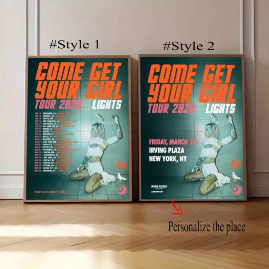 Discover Lights Come Get Your Girl Tour 2026 Vertical Poster