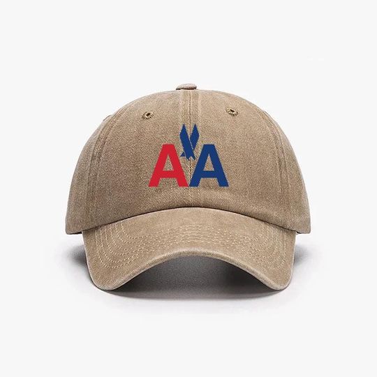 Discover American Airlines Vintage Washed Baseball Cap – Printed Logo Adjustable Unisex Retro Dad Hat