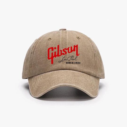 Discover Gibson Les Paul Guitar Vintage Washed Denim Baseball Cap - Adjustable