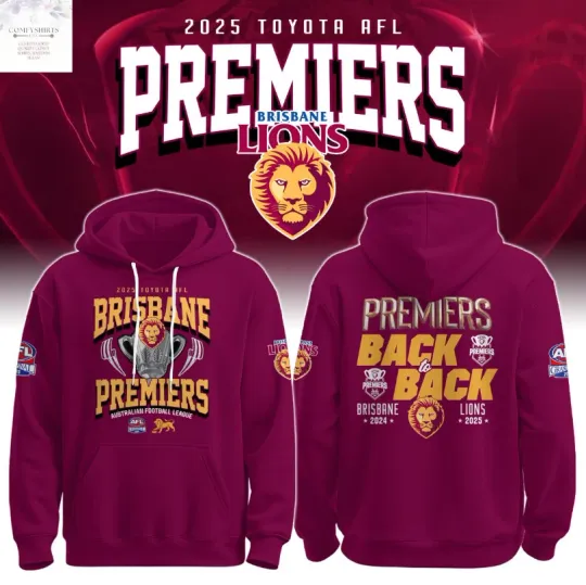Discover Brisbane Lion Premiers 2025 Back To Back 3D Hoodie