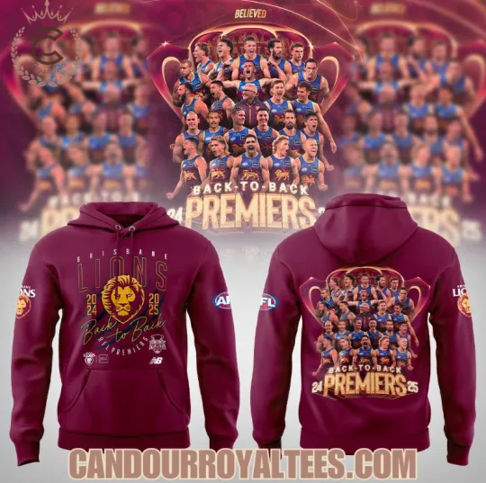 Discover Brisbane Lion Back To Back Afl Premiers 2025 3D Hoodie