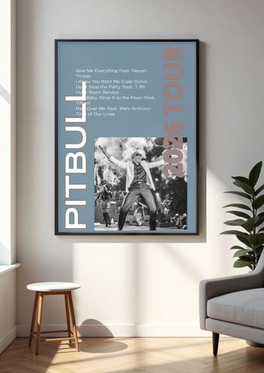 Discover Pitbull 2026 Tour Poster, Mr. Worldwide Concert Print (Digital Download)