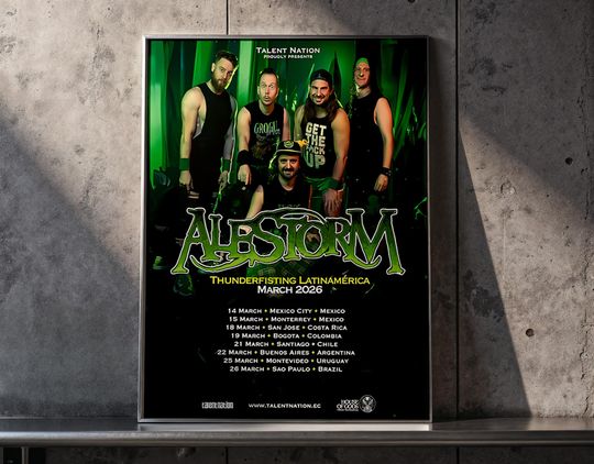 Discover Alestorm Thunderfisting Latin Tour 2026 Poster | Pirate Metal Concert Print | Rock Music Wall Art | Tour Souvenir Decor | Fan Gift Idea