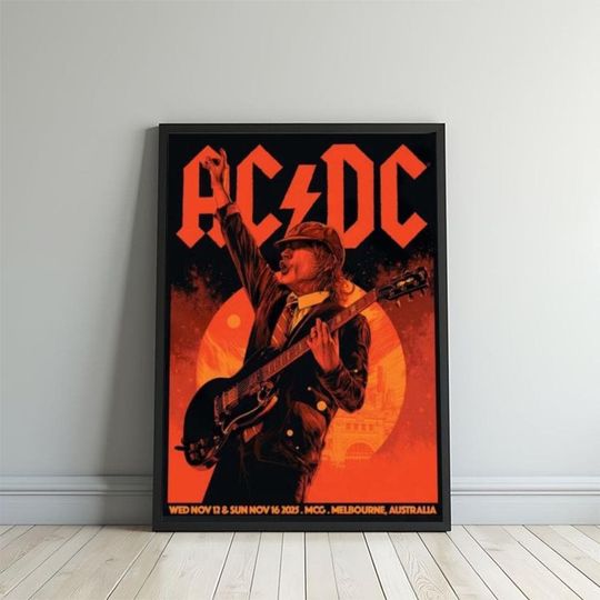 Discover AC-DC Melbourne PWR Up Tour 2025 Poster At Cricket Ground On November 12 And 16 2025