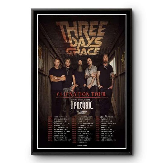 Discover Three Days Graces Alienation Tour 2026 North America Cities poster