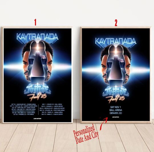 Discover Custom Kaytranada & Justice 2025 Tour Poster