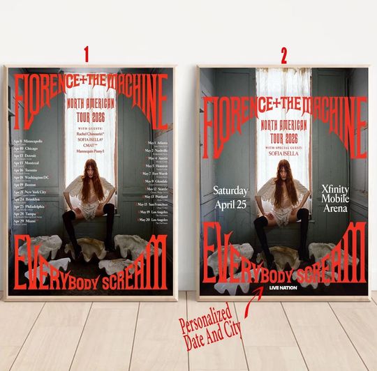 Florence and the Machine 2026 Everybody Scream North America Tour Poster