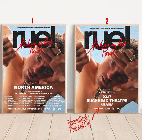 Discover Custom Ruel Kicking My Feet Tour 2026 Poster