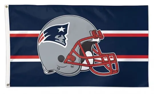 New England Patriots Premium 3x5 Feet Flag Banner, Bar Helmet Design, Metal...
