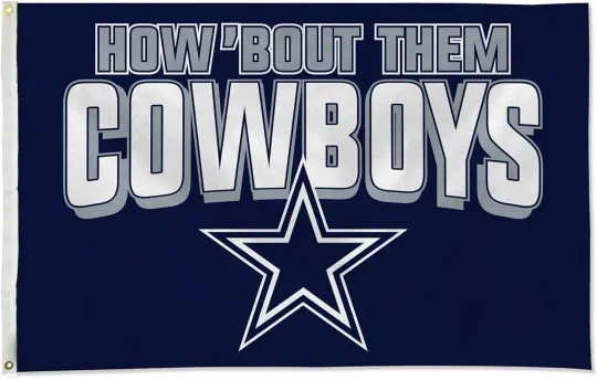 Dallas Cowboys 3x5 Feet Flag Banner, Team Slogan, Metal Grommets, Single...