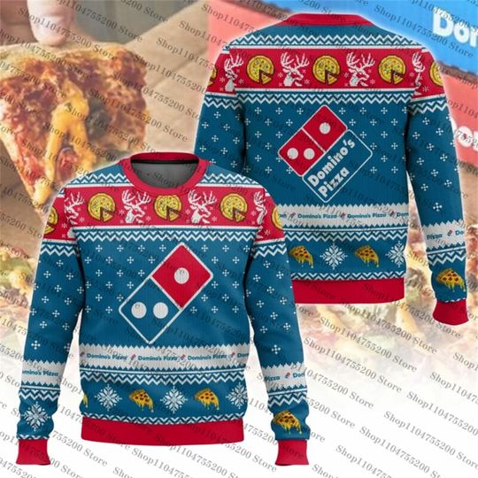 Pizza Ugly Christmas Sweater Holiday Sweatshirt Men Women Pullover Xmas Santa 2026 New Hot Sale Top Round Neck Long Sleeve