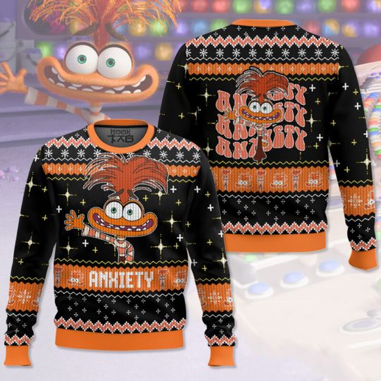Discover Inside Out Anxiety Ugly Christmas Sweater Joy Anger Sadnees Pullover Plus Size Holiday Party Sweater for Men Women Xmas Gift