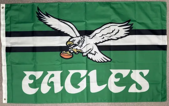 Philadelphia Eagles Kelly Green Throwback Retro ft House Flag Banner Wall Decor