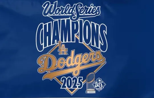 LA Dodgers 2025 World Series Champions Flag ft Wall Banner Decor
