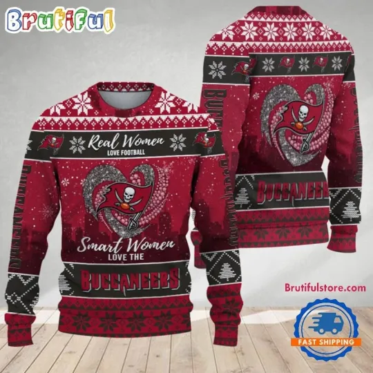 Buccaneers Real Women Love Football Ugly Christmas Heavy Freece Sweater