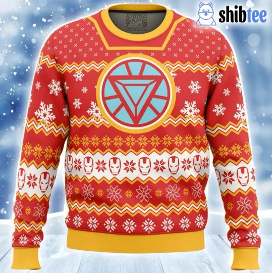 Arc Reactor Iron Man Ugly Christmas Sweater